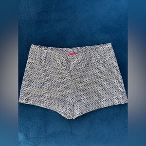 Alice + Olivia High Waist Black and White Geometric Shorts